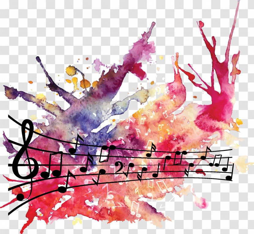 Musical Note Choir Concert - Watercolor Transparent PNG