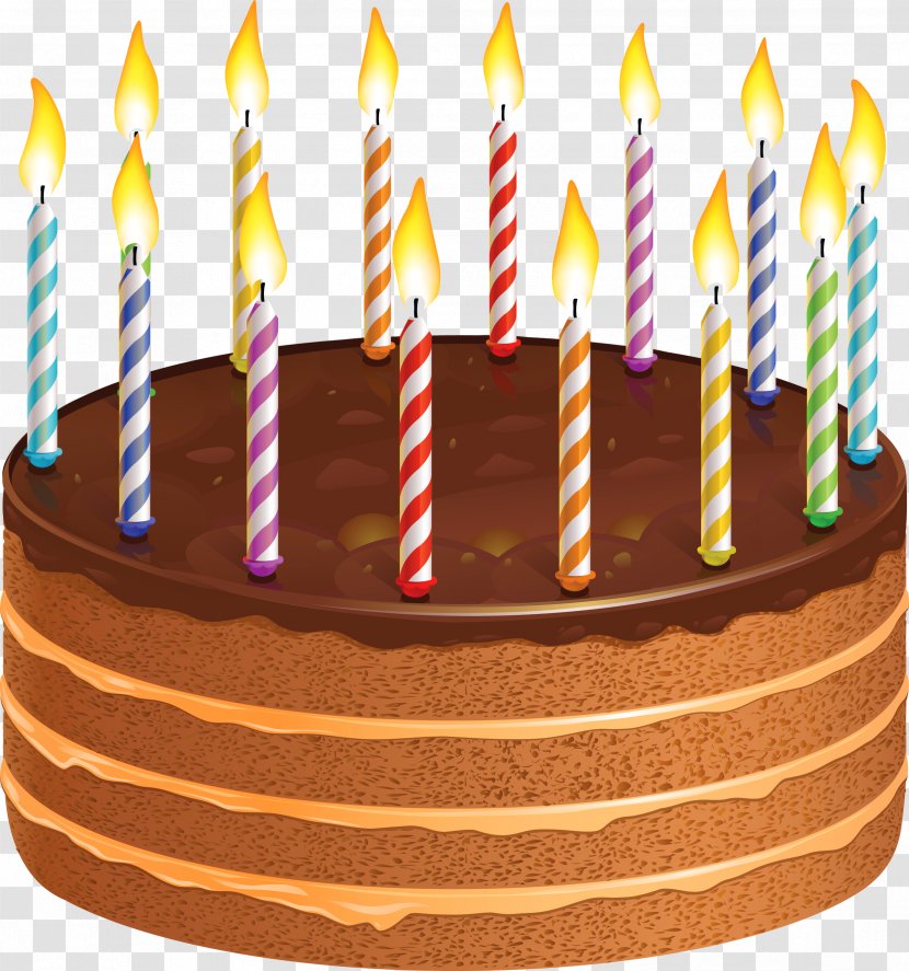 Birthday Cake Chocolate Clip Art - Dessert - With Candles Picture Transparent PNG