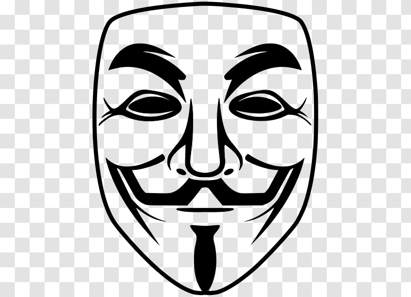 Occupy Movement Anonymous Coloring Book Guy Fawkes Mask - Black And White - Thumb Transparent PNG