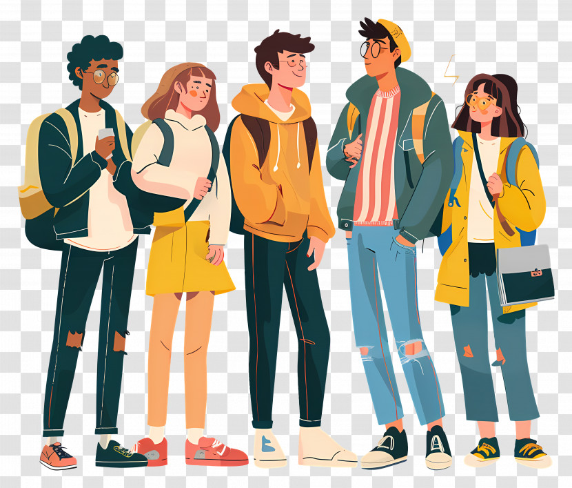Group Of Students - Group Of Friends With Backpacks Transparent PNG