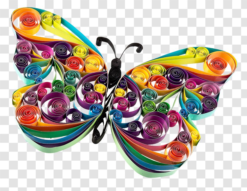 Butterfly Paper Quilling Art Idea - Ausmalbild Transparent PNG