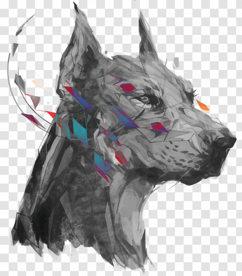 Vector Gray Dog - Canidae - Mythical Creature Transparent PNG