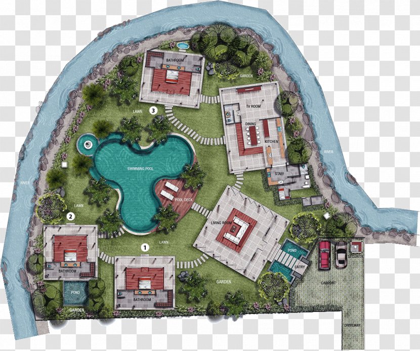 Villa Floor Plan Bali - Kedungu Beach Transparent PNG