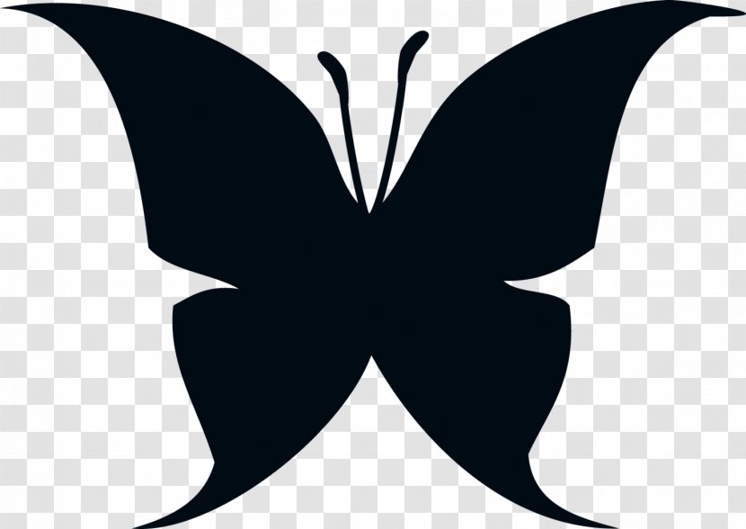 Butterfly Silhouette Drawing Clip Art - Black And White - Silhouettes Transparent PNG