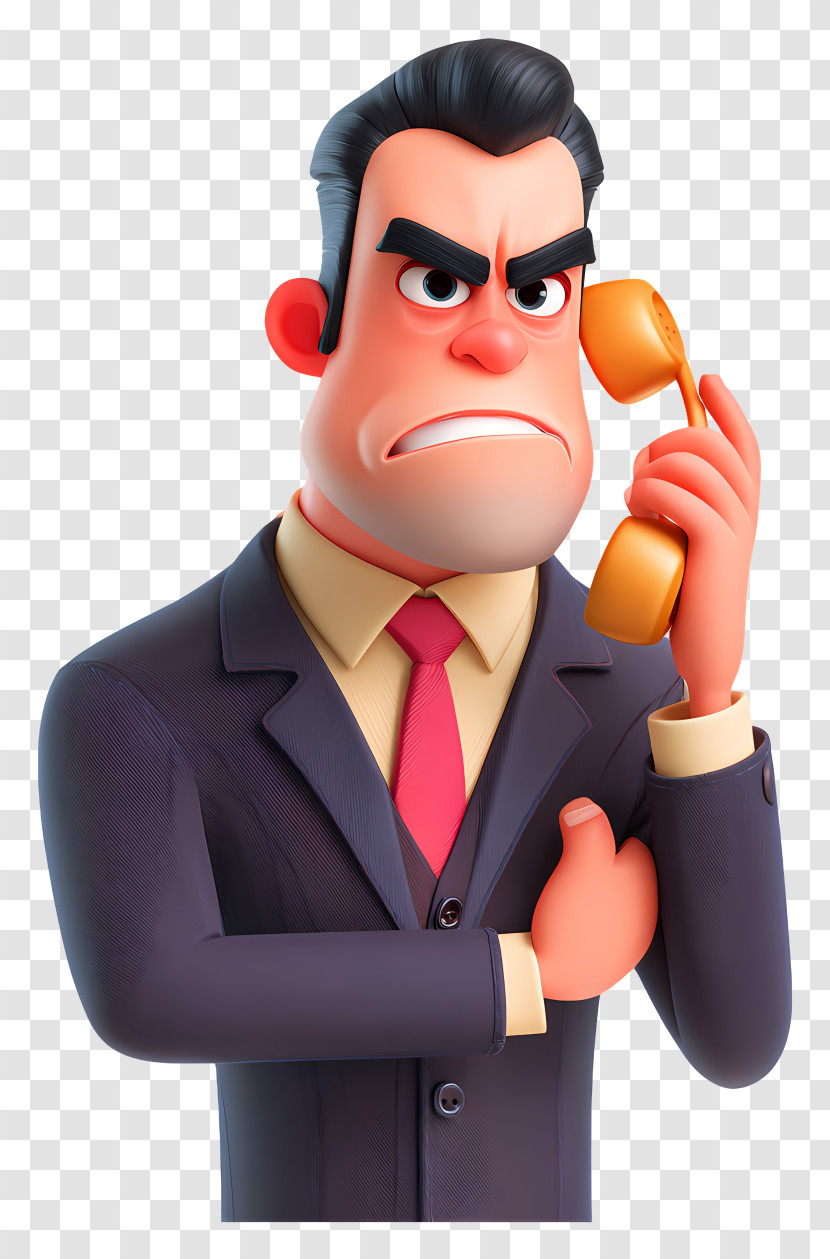 Angry Boss On Phone Transparent PNG