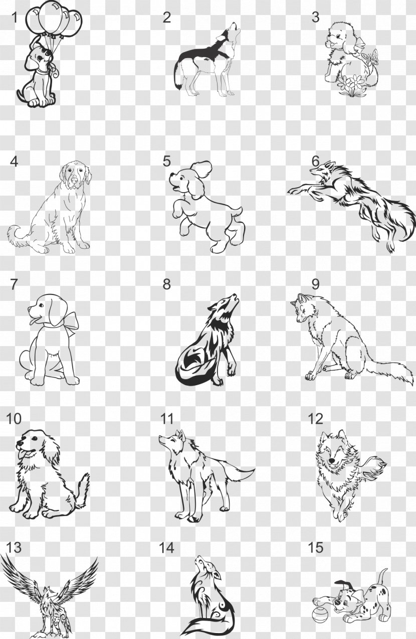 Carnivora Line Art Visual Arts Dog Sketch - Silhouette - Hinh Ve Con Trau Transparent PNG