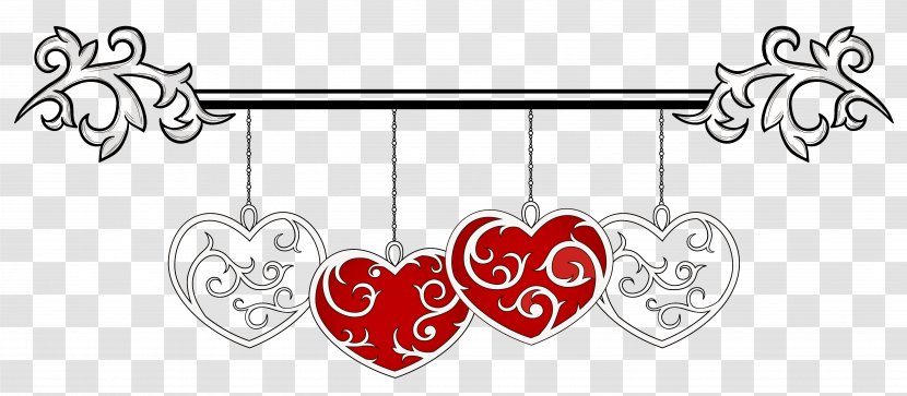 Heart Wedding Valentine's Day Clip Art - White And Red Hearts Decoration PNG Clipart Picture Transparent PNG