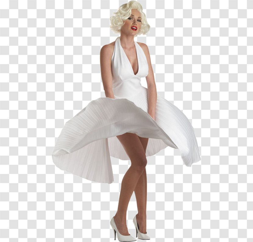White Dress Of Marilyn Monroe Monroe's Pink Costume Party - Watercolor Transparent PNG