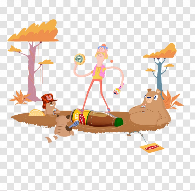 Animal - Vecteur - Animals And Dancers Painted Trees A Drink Transparent PNG