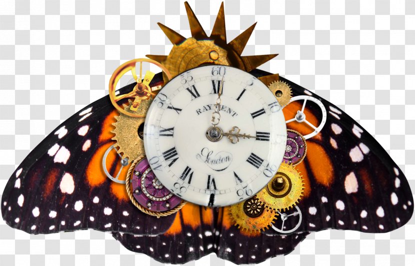 Monarch Butterfly Clock Clip Art - Brush Footed Transparent PNG