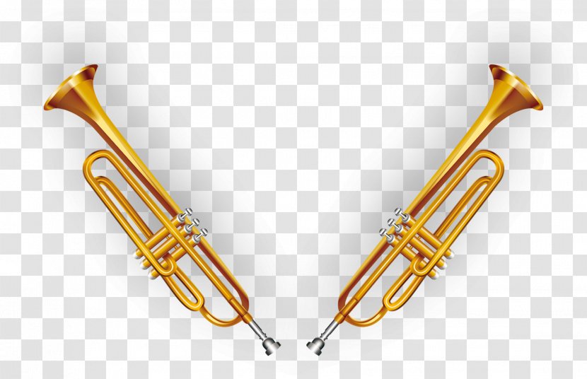 Trumpet Flute - Silhouette - Golden Transparent PNG