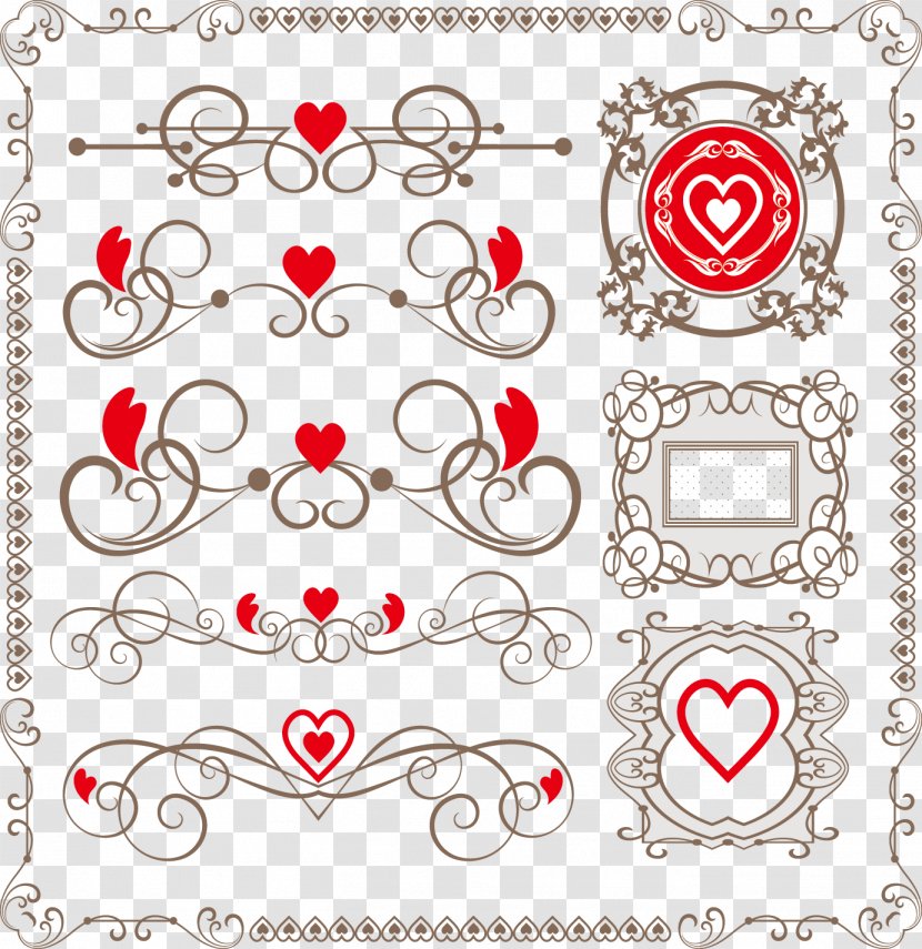 Heart-shaped Lace Border - Photography - Romance Transparent PNG