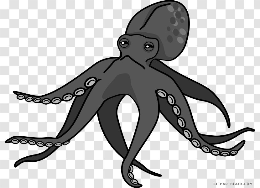 Clip Art Octopus Openclipart Can Stock Photo Image - Cephalopod - Black And White Transparent PNG