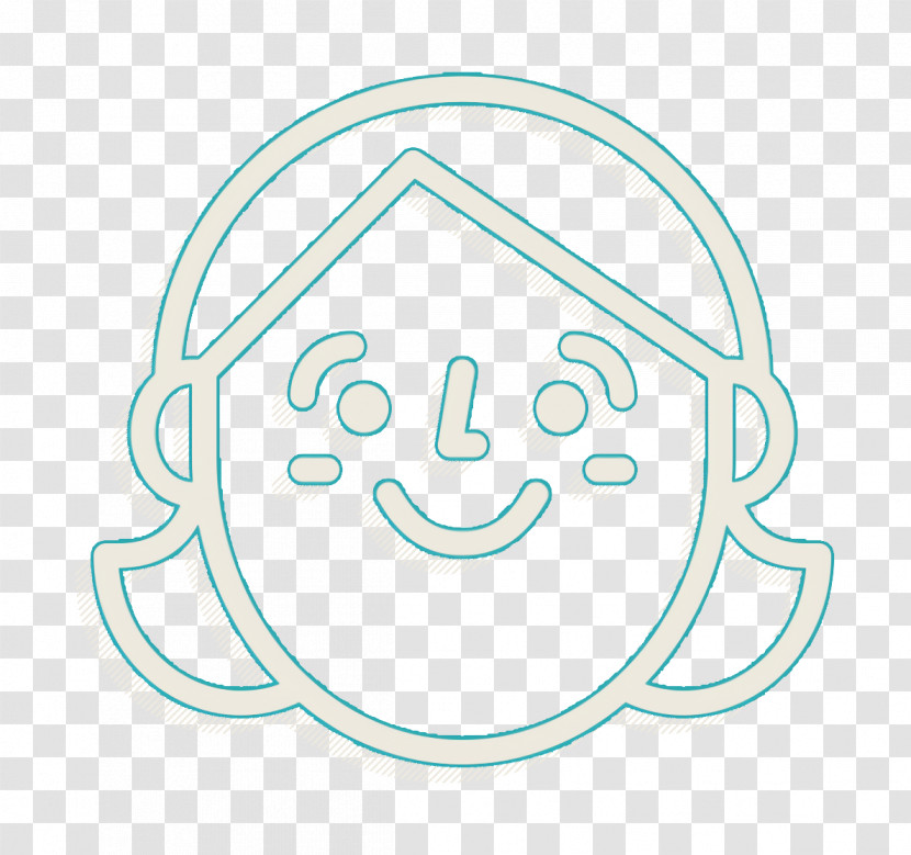 Woman Icon Happy People Outline Icon Emoji Icon Transparent PNG