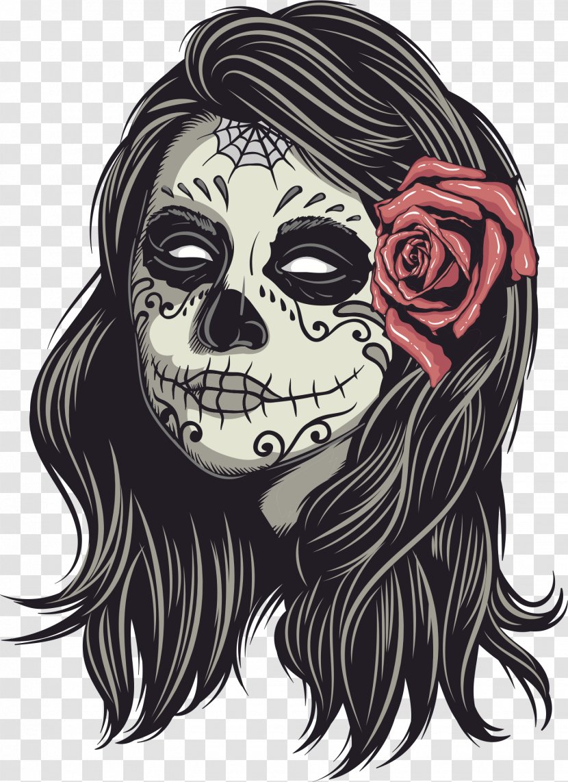 La Calavera Catrina Human Skull Symbolism - Heart - Muertos Transparent PNG