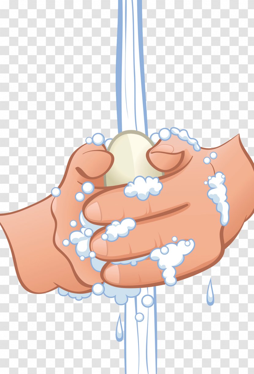 Cartoon Soap Hand Washing Illustration - Silhouette - Hands Transparent PNG