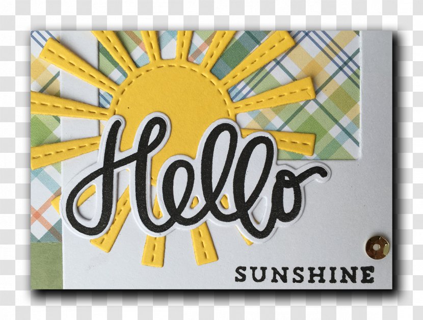 Paper Rubber Stamp Echo Park Label Feeling - Yellow - Hello Sunshine Transparent PNG