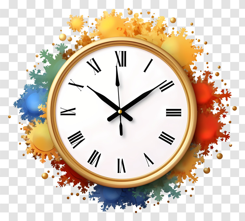 Clock - Colorful Clock With Roman Numerals Transparent PNG