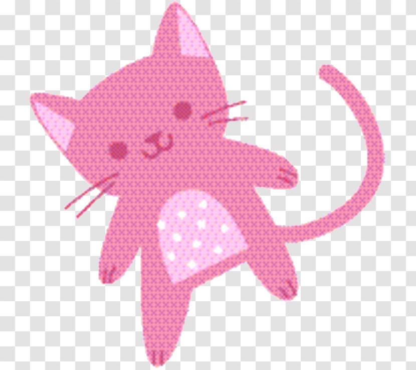 Starfish Character Cat Cartoon Pattern - Textile - Pink Created By Transparent PNG