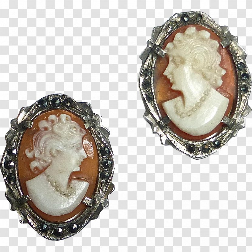 Earring Gemstone Silver Cameo Marcasite Transparent PNG