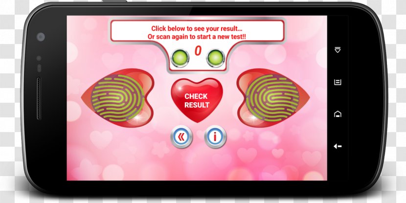 Smartphone Love Test Fingerprint Screenshot Image Scanner - Heart - Scanning Transparent PNG