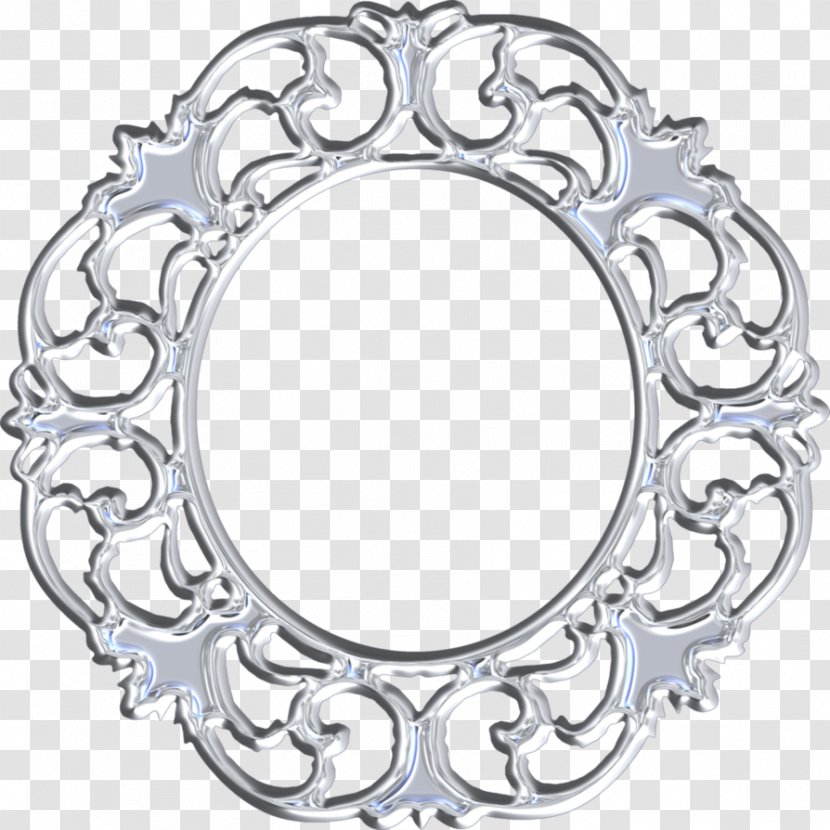 Picture Frames Silver Clip Art - Body Jewelry - Baroque Transparent PNG