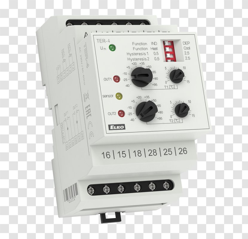 Relay Electrical Switches ELKO EP Faasikontrolli Relee Mains Electricity - Voltagesensitive - Terço Transparent PNG