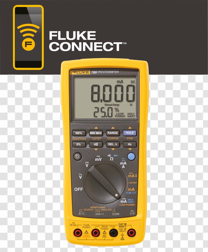 Fluke Corporation Multimeter Current Clamp True RMS Converter Calibration - Digital Transparent PNG