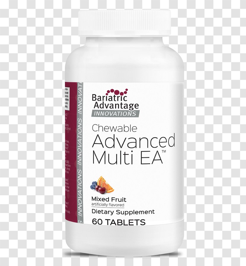 Dietary Supplement Bariatric Advantage Advanced Multi EA Chewable Strawberry 60 Tablets Iron High Protein Meal Replacement Product - Diet - Turmeric Starch Transparent PNG