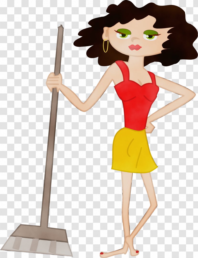 Girl Cartoon - Wet Ink - Charwoman Transparent PNG