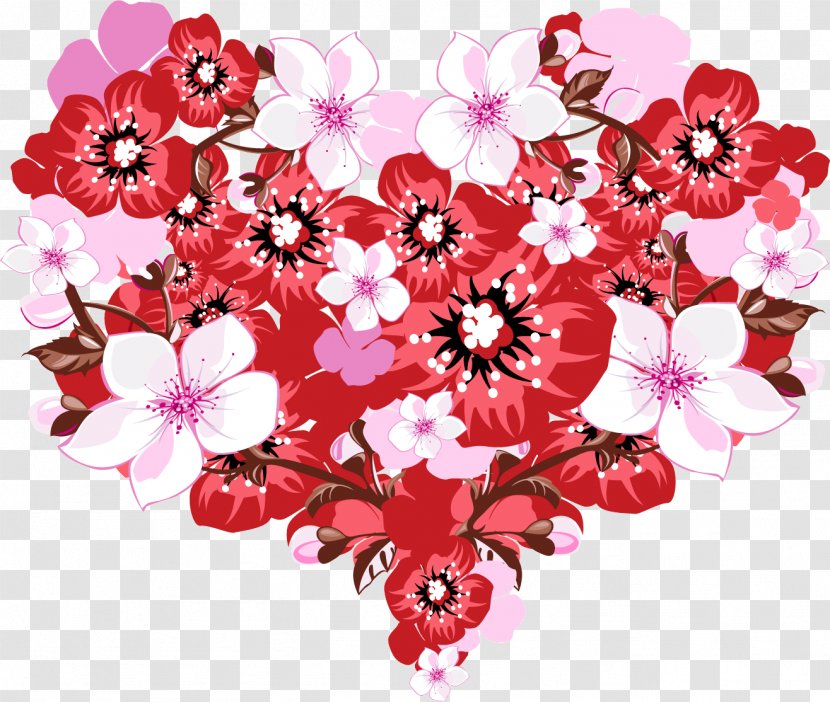 Flower Bouquet Valentine's Day Clip Art - Red Transparent PNG