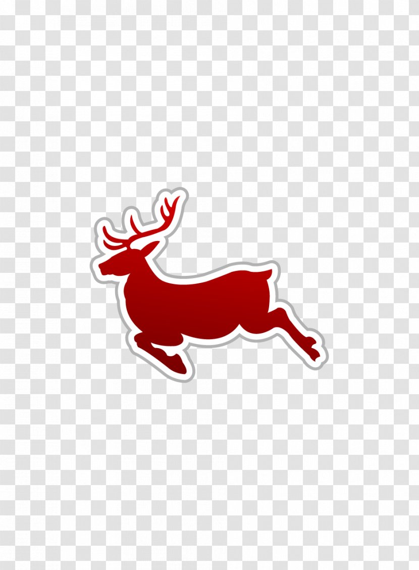 Reindeer Christmas - Pixel - Red Stickers Transparent PNG