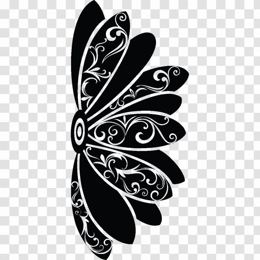 White Font - Black And - Flower Stickers Transparent PNG