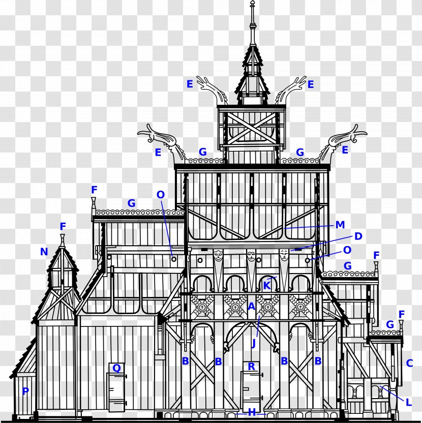 Gol Stave Church Borgund Urnes Lomen - Architecture - Side View Transparent PNG