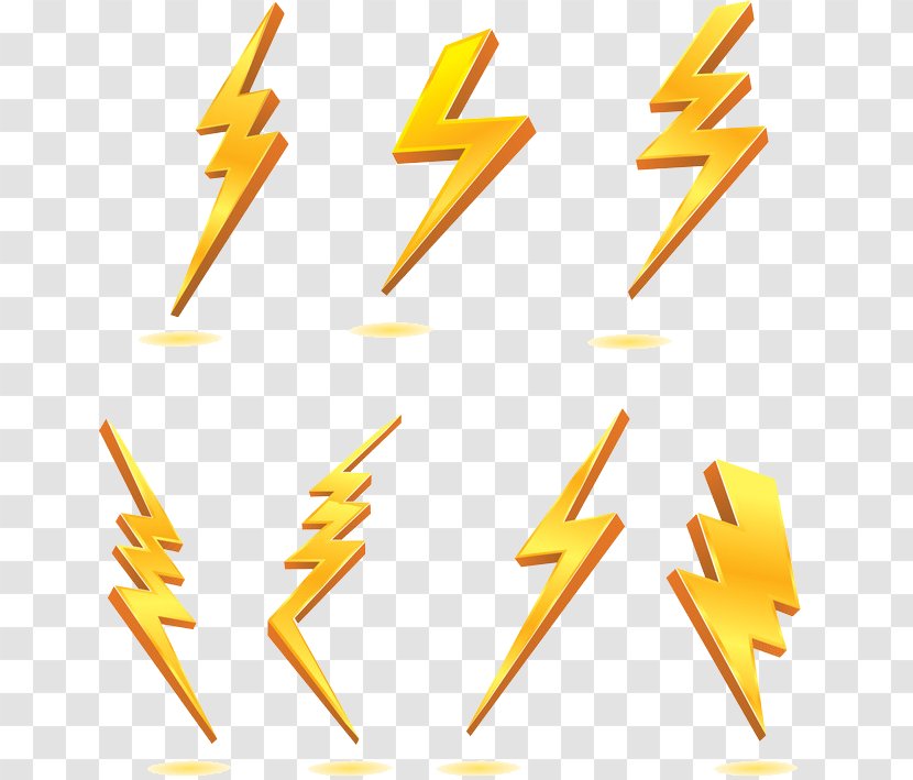 Lightning Clip Art - Yellow - Cartoon Material Transparent PNG