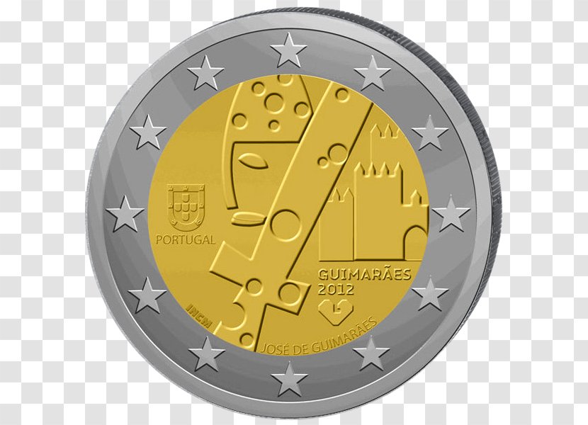 European Union Euro Coins, Banknotes: Visual Identity 2001 2 Commemorative Coins Coin - Guimaraes Portugal Transparent PNG