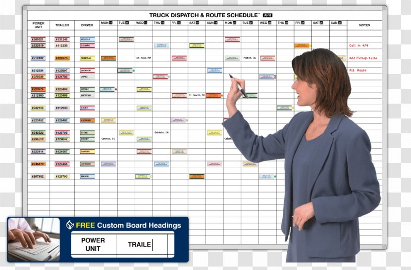 Dry-Erase Boards Project Management Truck Driver - Dryerase - Good Layout Transparent PNG