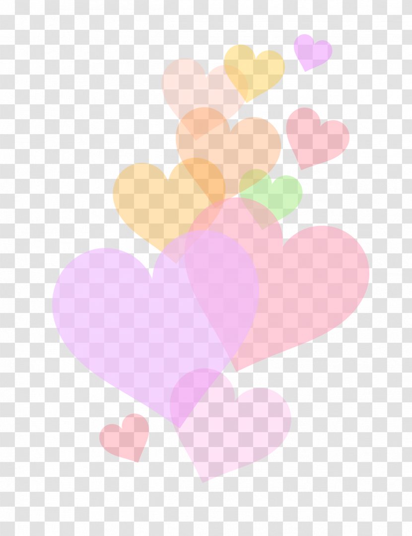 Colorful Random Heart Clipart. - Computer - Petal Transparent PNG