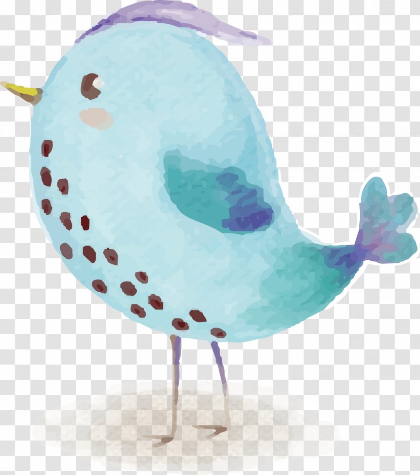 Bird Watercolor Painting - Turquoise - Blue Drawing Transparent PNG