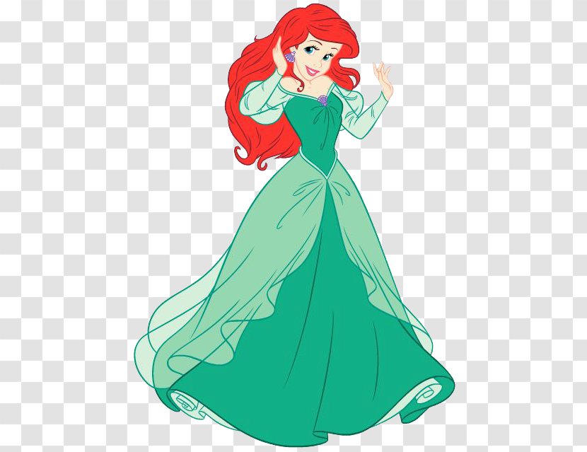 Ariel Disney Princess The Dress King Triton - Mythical Creature - Green Transparent PNG