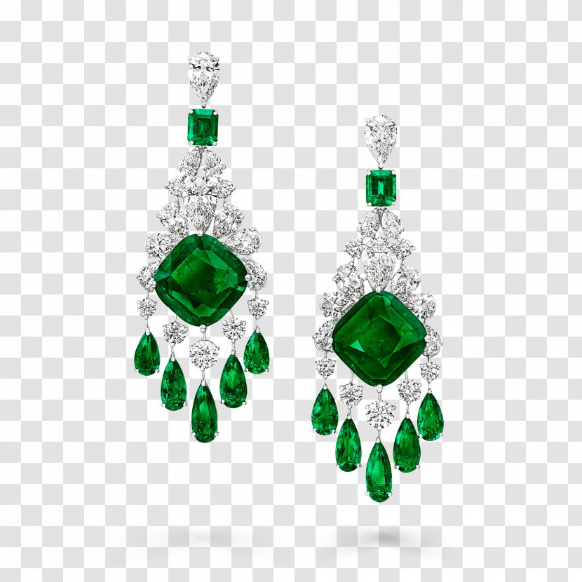 Emerald Earring Jewellery Graff Diamonds Gemstone Transparent PNG