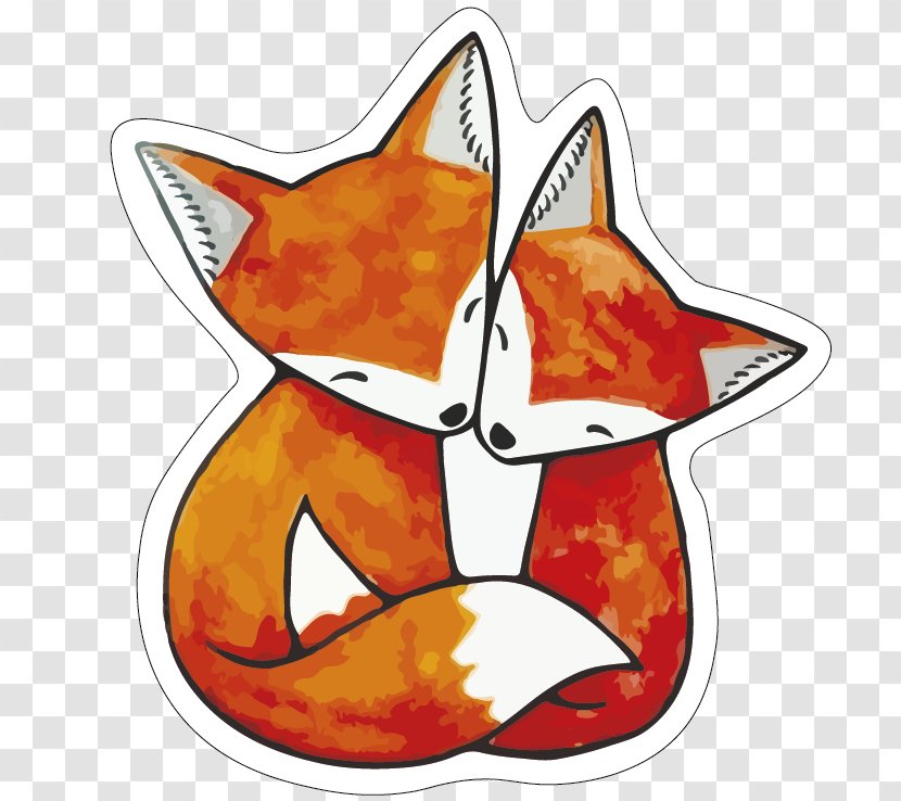 Vulpini Drawing Clip Art Red Fox Illustration - Orange - Painting Transparent PNG