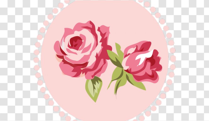 Watercolor Wreath Flower - Prickly Rose - Floribunda Magenta Transparent PNG