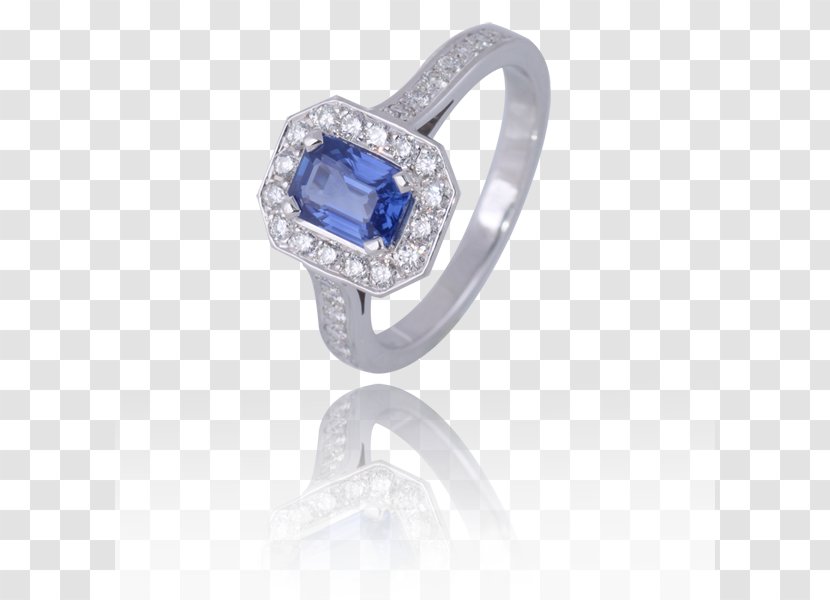 Sapphire Ring Diamond Jewellery - Platinum Transparent PNG