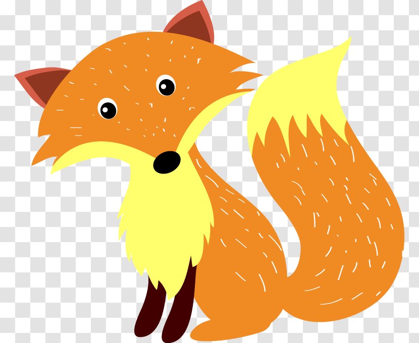 Red Fox Cartoon Illustration - Water Bird - Hand-drawn Squirrel Pattern Transparent PNG
