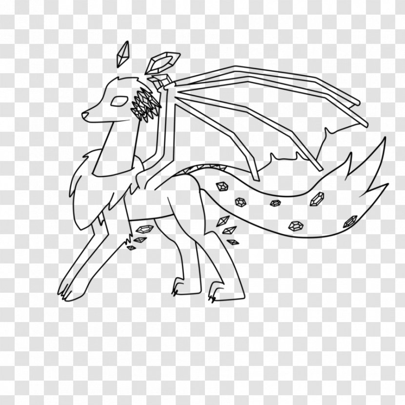 Pack Animal /m/02csf Horse Line Art Drawing - Dragon Winged Transparent PNG