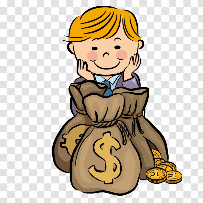 Money Download Cartoon - Animation - Look At The Bag Boy Transparent PNG