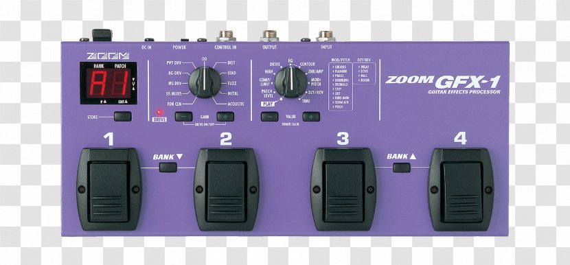 Effects Processors & Pedals Electric Guitar Zoom Corporation MS-70CDR - System Transparent PNG