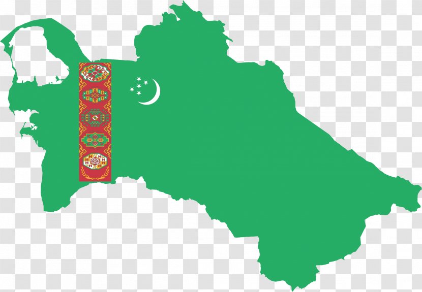 Flag Of Turkmenistan Turkmen Soviet Socialist Republic Map - World - Borders Transparent PNG