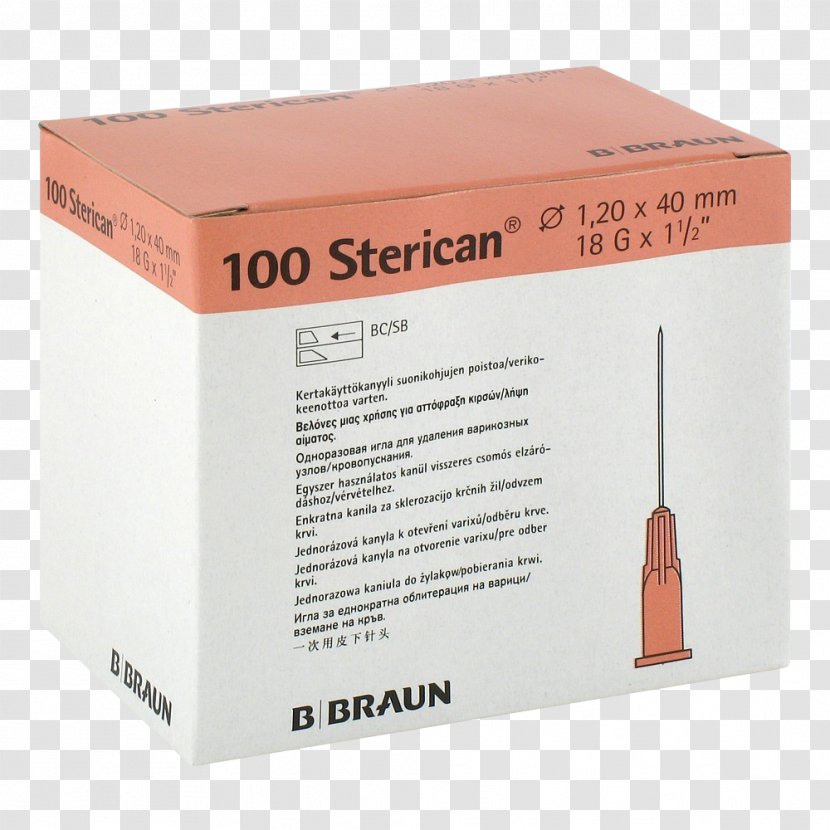 Hypodermic Needle Luer Taper Syringe Germany B. Braun Melsungen - Carton Transparent PNG